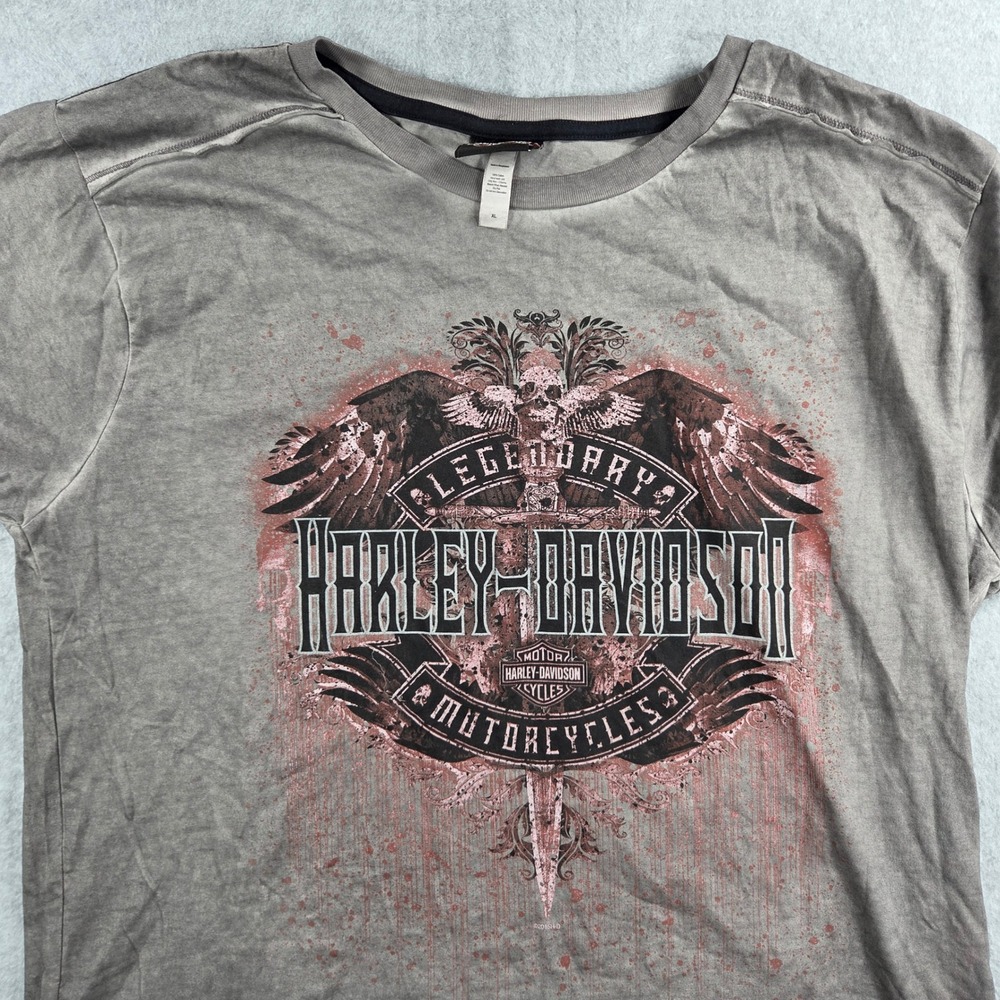 Harley-Davidson T-Shirt Men XL Gray Mineral Wash Portland Oregon Graphic Tee